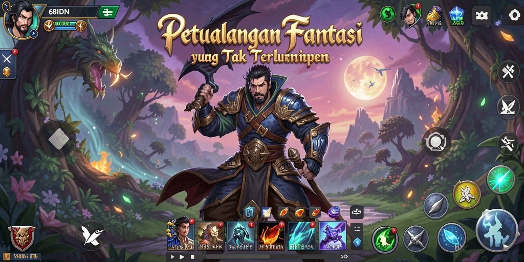 Tampilan gameplay RPG yang seru dan interaktif dari 68IDN.