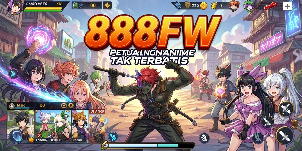 Tampilan menarik dari gameplay 888FW yang penuh aksi Anime.