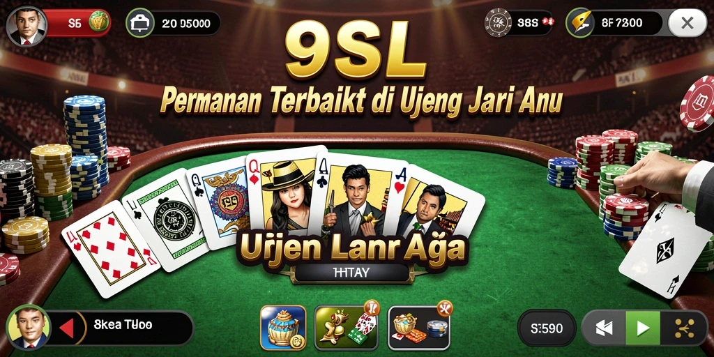 Tampilan gameplay Poker yang menarik dan mendebarkan di 9SL.