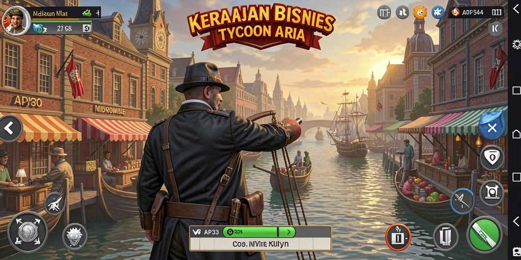 Screenshot gameplay API33 yang menunjukkan strategi bisnis yang menarik.