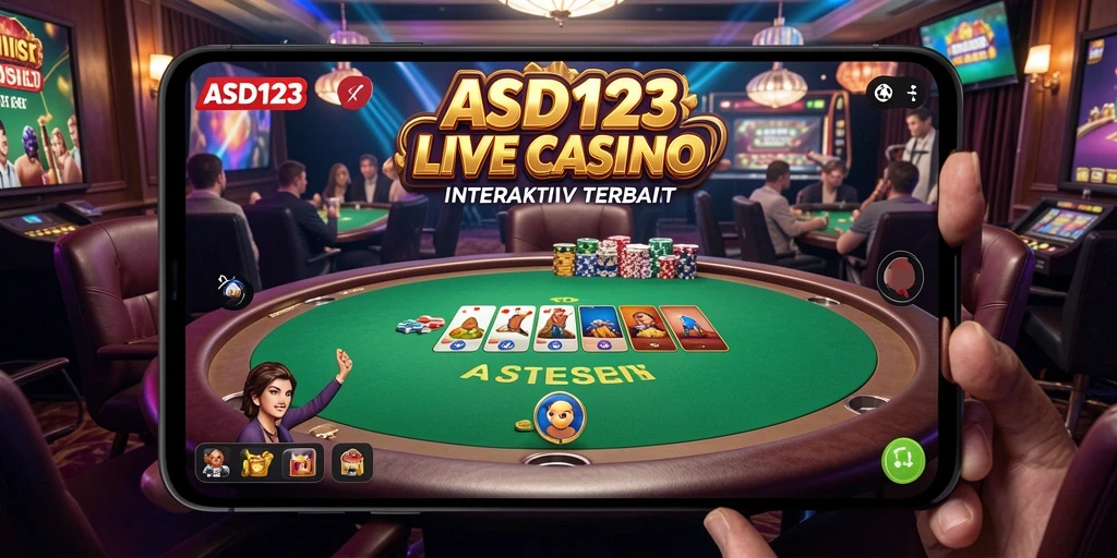 Screenshot gameplay Live Casino menampilkan dealer langsung yang berinteraksi dengan pemain.