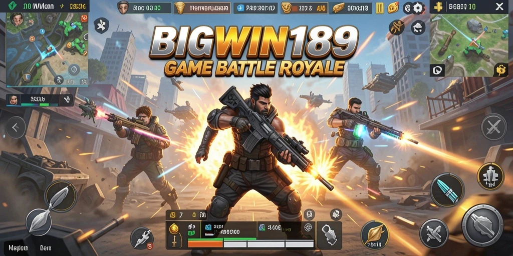 Screenshot menunjukkan momen intens dalam pertempuran Battle Royale di BIGWIN189.
