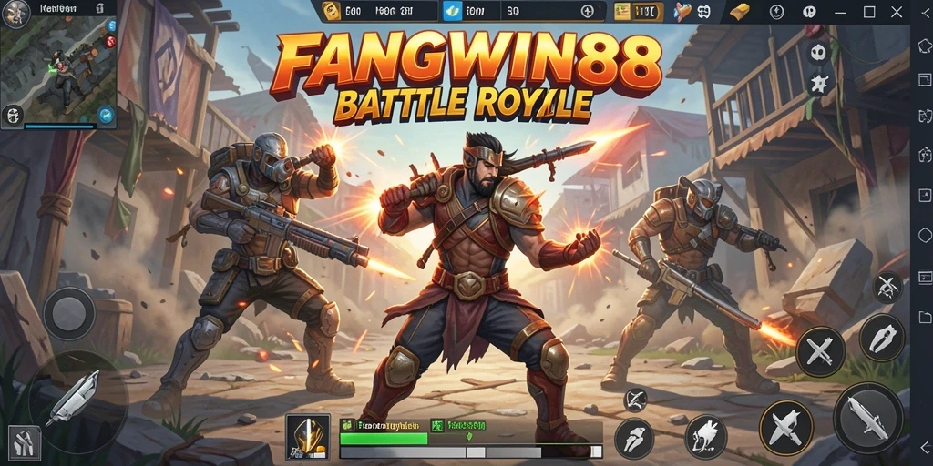Tampilan seru gameplay Battle Royale di FANGWIN88.
