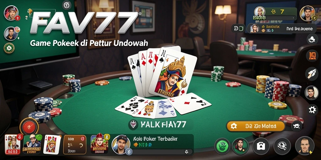 Screenshot utama FAV77 menampilkan aksi seru dalam permainan poker.