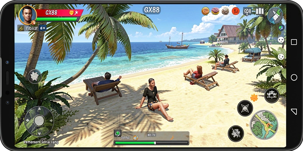 Tangkapan layar GX88 menampilkan serunya gameplay yang mengasyikkan.