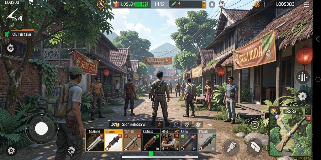 Tampilan gameplay <strong>LOS303</strong> yang realistis dengan elemen simulasi kehidupan.