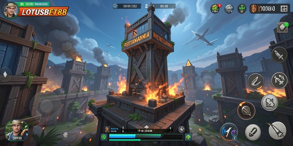 Tampilan gameplay menara yang seru dan menantang di LOTUSBET88.