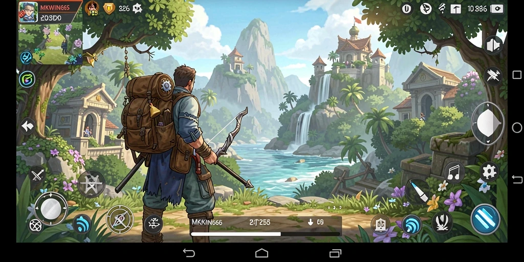 Screenshot gameplay MKWIN666 yang menunjukkan eksplorasi dunia terbuka yang menakjubkan.