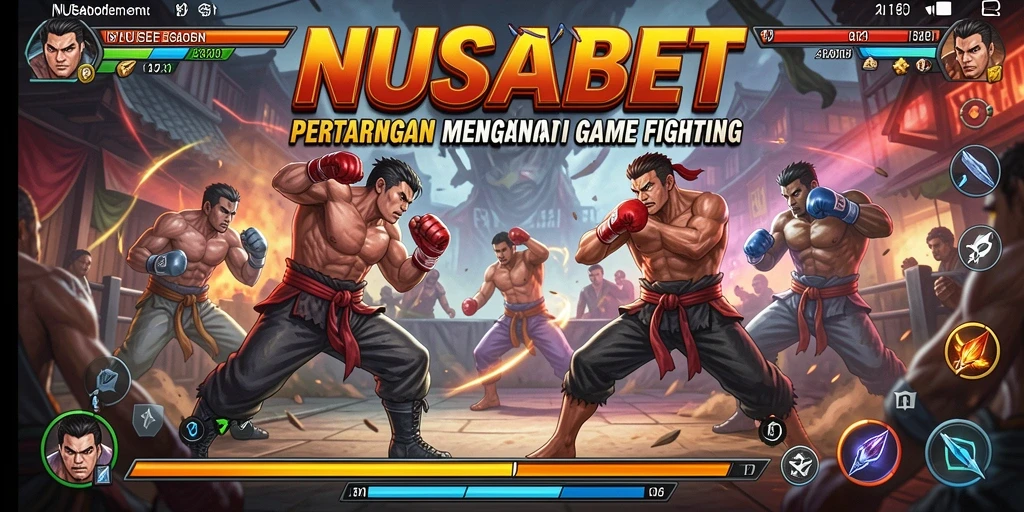 Screenshot gameplay NUSABET yang menampilkan aksi pertarungan mendebarkan.