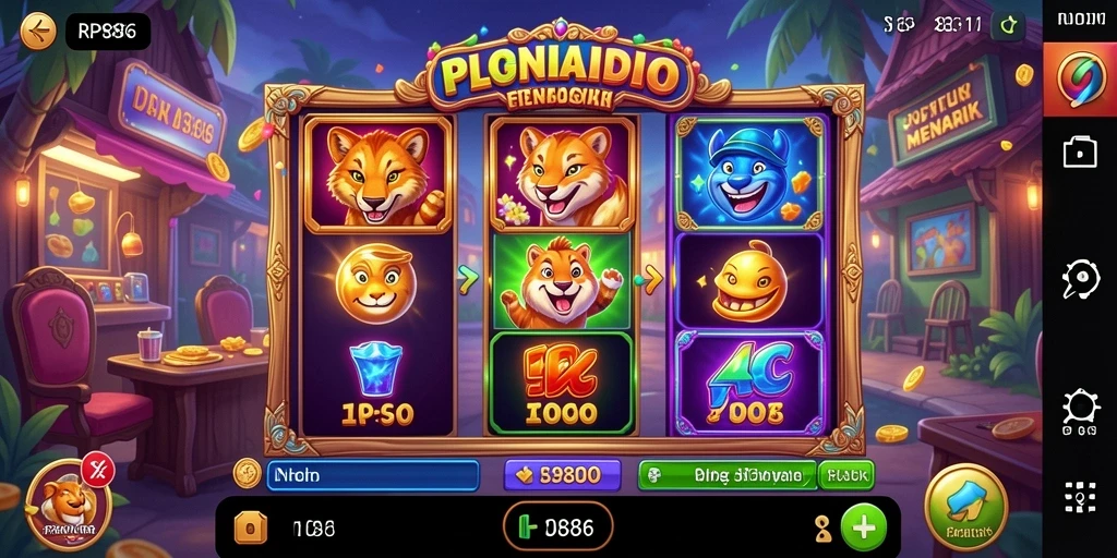 Screenshot gameplay RP886 yang menampilkan keseruan di gulungan Slot.