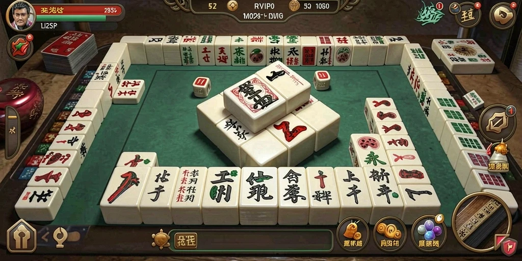 Tampilan gameplay RPVIP4 yang menampilkan aksi Mahjong.
