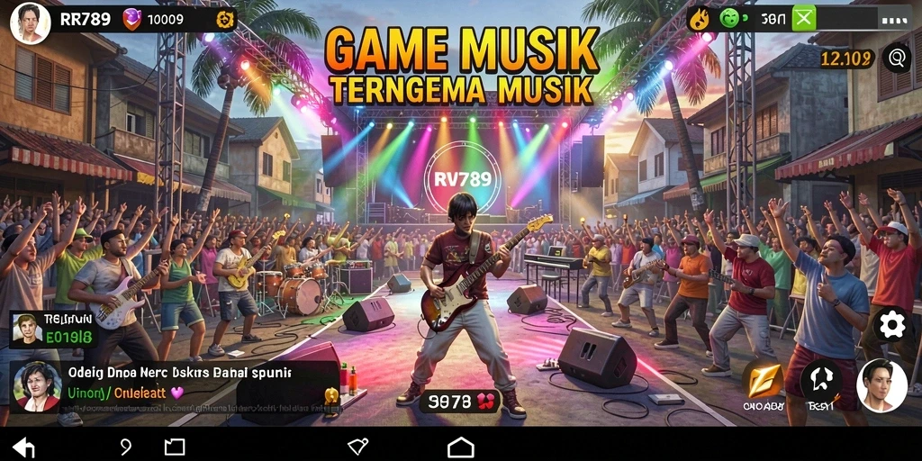 Tampilan gameplay RR789 yang menarik dengan berbagai lagu.