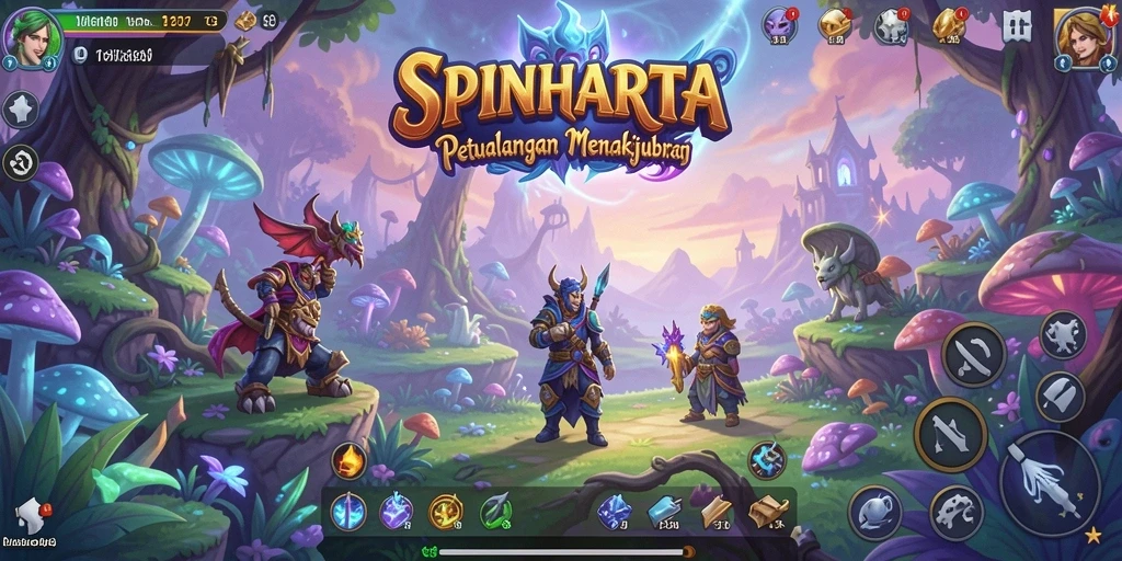 Tangkapan layar game SPINHARTA menampilkan aksi petualangan yang mendebarkan.