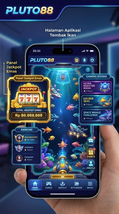 Tampilan beranda aplikasi pluto88 yang menarik.